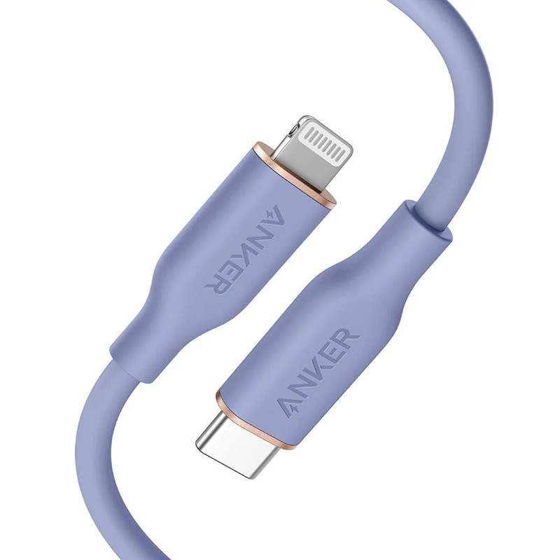 Anker PowerLine III Flow 3ft USB-C Cable with Lightning Connector - Purple - كابل